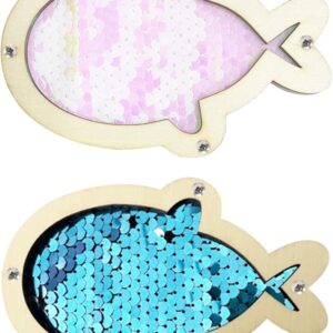 2 Stücke Fischförmiger Holzchips, Kinderspielzeug Für Kinder, Kreatives Und Interessantes Spielzeug Und Frühkindliche Bildungslieferungen Für Kinder.